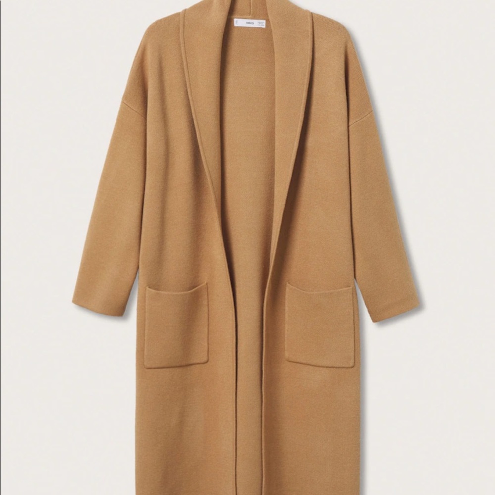 Camel oversized coat w/ pockets